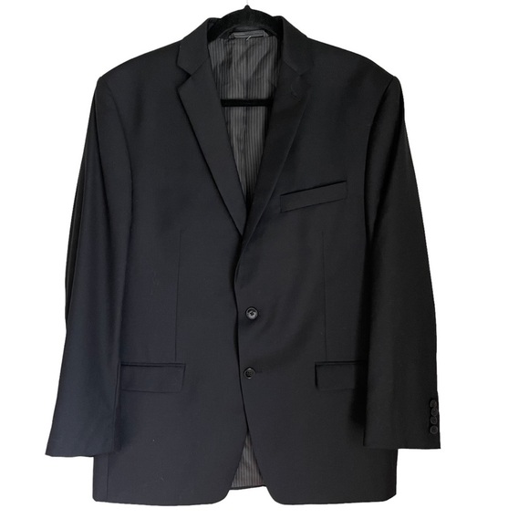 Calvin Klein Slim Fit Two Buttons Black Wool Blazer Size: 42R - Picture 1 of 12